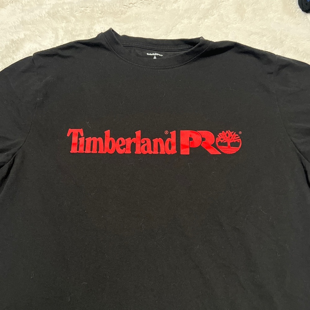 Red Timberland Logo T-Shirt